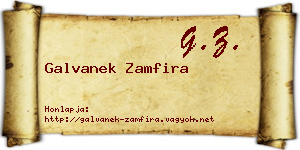 Galvanek Zamfira névjegykártya